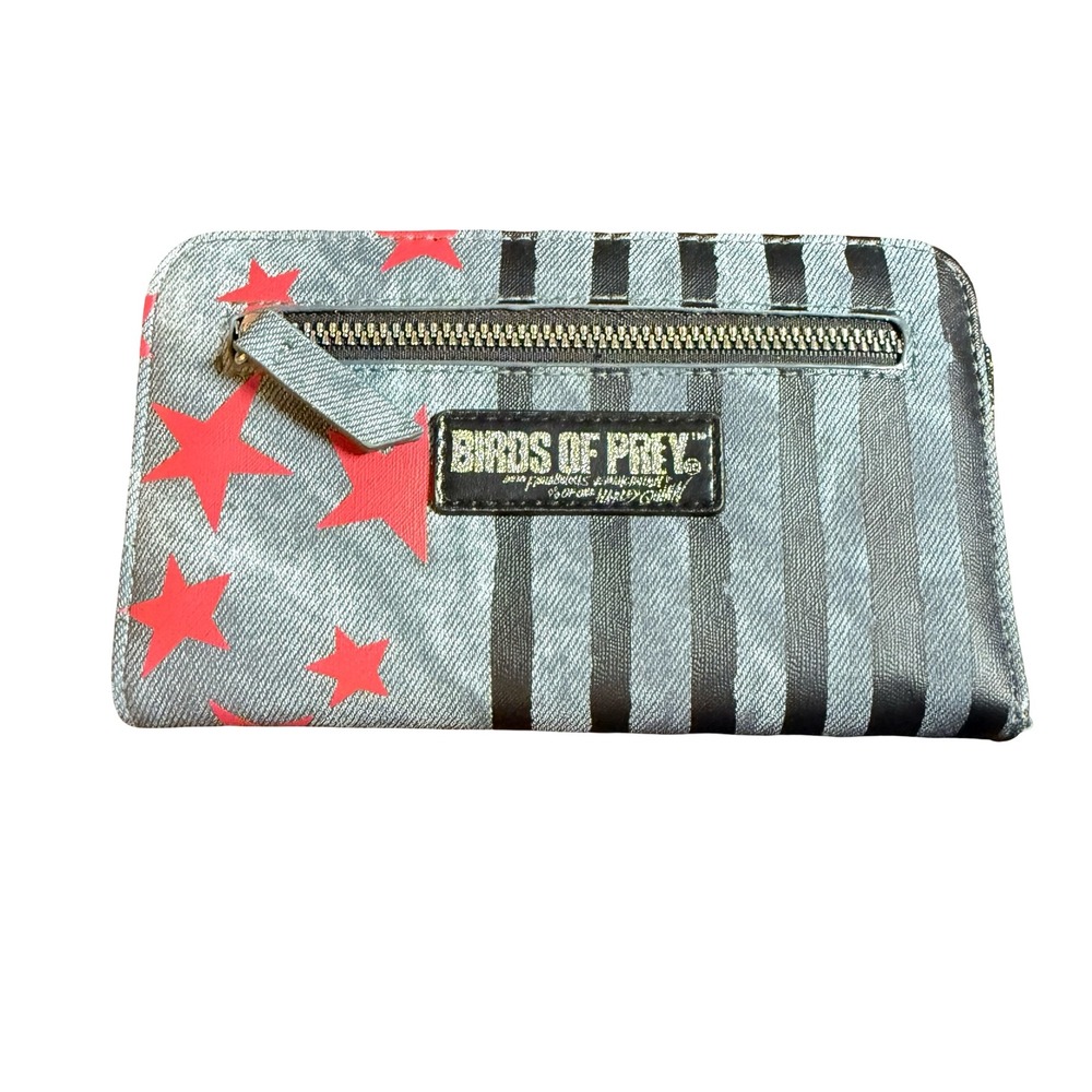Birds of Prey Harley Quinn Wallet DC Comics Stars Stripes Bruce Dog Bone Charm